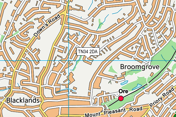 TN34 2DA map - OS VectorMap District (Ordnance Survey)