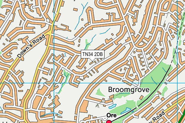 TN34 2DB map - OS VectorMap District (Ordnance Survey)