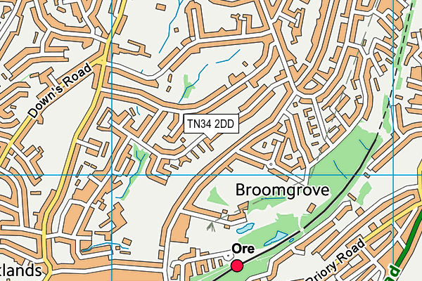 TN34 2DD map - OS VectorMap District (Ordnance Survey)