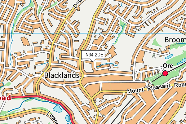 TN34 2DE map - OS VectorMap District (Ordnance Survey)