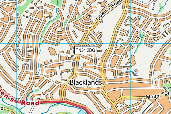 TN34 2DG map - OS VectorMap District (Ordnance Survey)