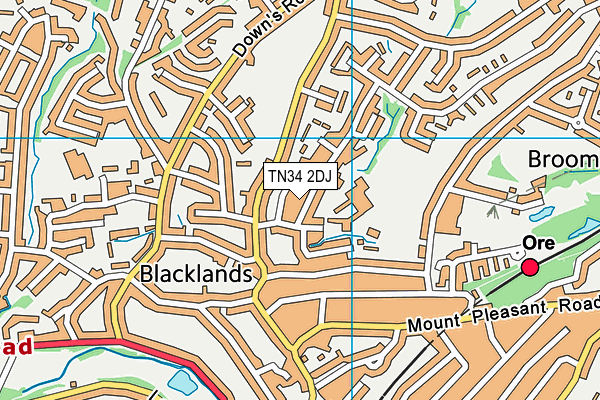 TN34 2DJ map - OS VectorMap District (Ordnance Survey)