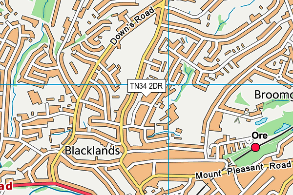 TN34 2DR map - OS VectorMap District (Ordnance Survey)