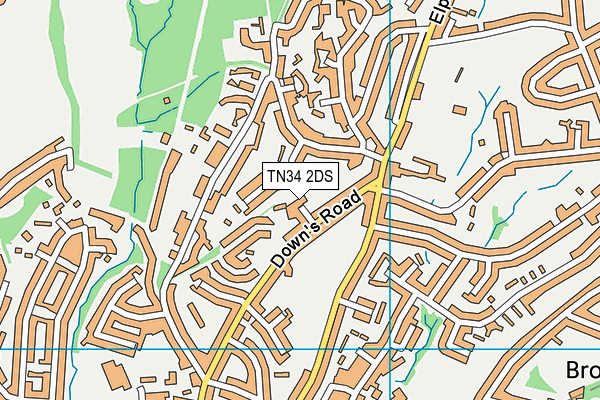 TN34 2DS map - OS VectorMap District (Ordnance Survey)