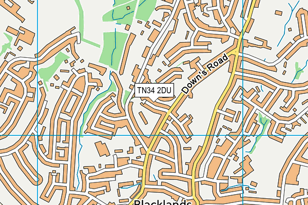 TN34 2DU map - OS VectorMap District (Ordnance Survey)