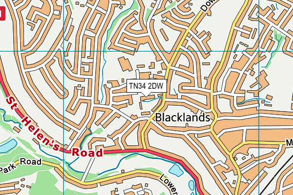 TN34 2DW map - OS VectorMap District (Ordnance Survey)