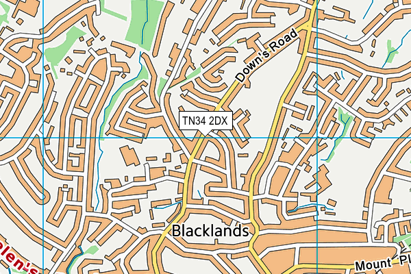 TN34 2DX map - OS VectorMap District (Ordnance Survey)