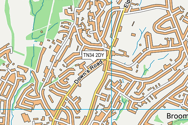 TN34 2DY map - OS VectorMap District (Ordnance Survey)