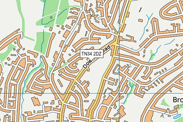 TN34 2DZ map - OS VectorMap District (Ordnance Survey)