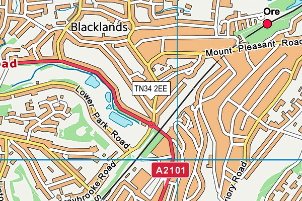 TN34 2EE map - OS VectorMap District (Ordnance Survey)