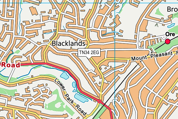 TN34 2EG map - OS VectorMap District (Ordnance Survey)