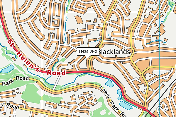 TN34 2EX map - OS VectorMap District (Ordnance Survey)