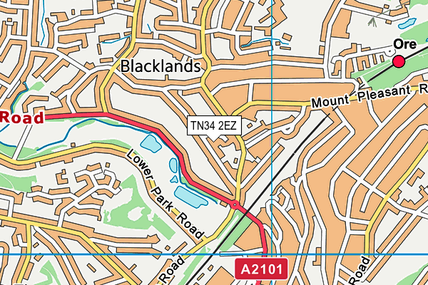 TN34 2EZ map - OS VectorMap District (Ordnance Survey)