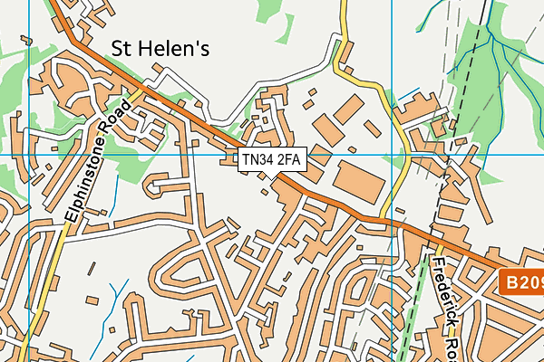 TN34 2FA map - OS VectorMap District (Ordnance Survey)