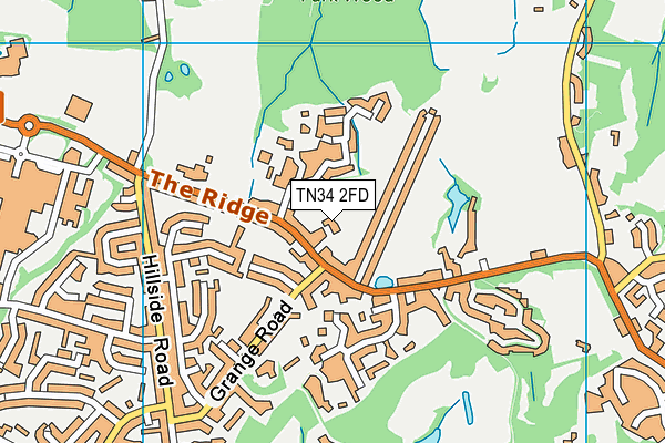 TN34 2FD map - OS VectorMap District (Ordnance Survey)
