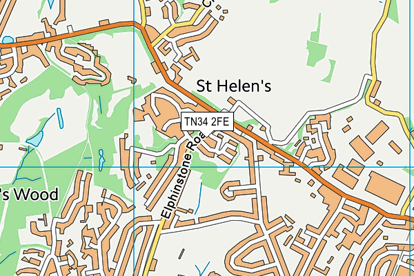 TN34 2FE map - OS VectorMap District (Ordnance Survey)