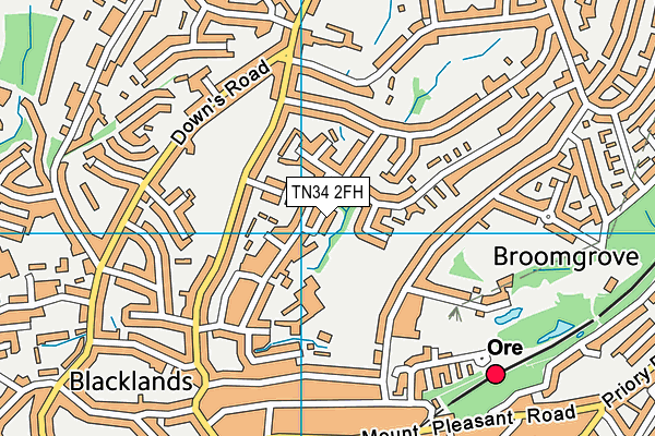TN34 2FH map - OS VectorMap District (Ordnance Survey)