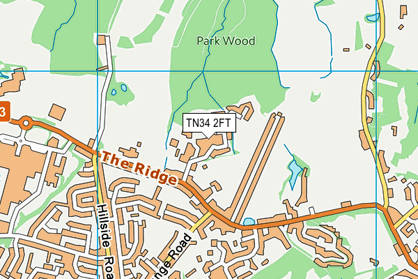 TN34 2FT map - OS VectorMap District (Ordnance Survey)