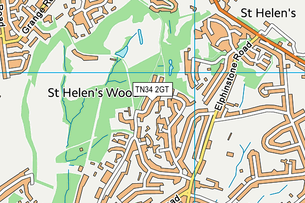 TN34 2GT map - OS VectorMap District (Ordnance Survey)