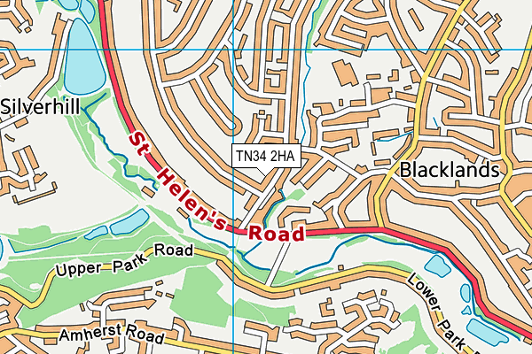 TN34 2HA map - OS VectorMap District (Ordnance Survey)