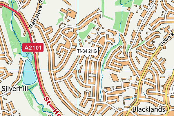 TN34 2HG map - OS VectorMap District (Ordnance Survey)