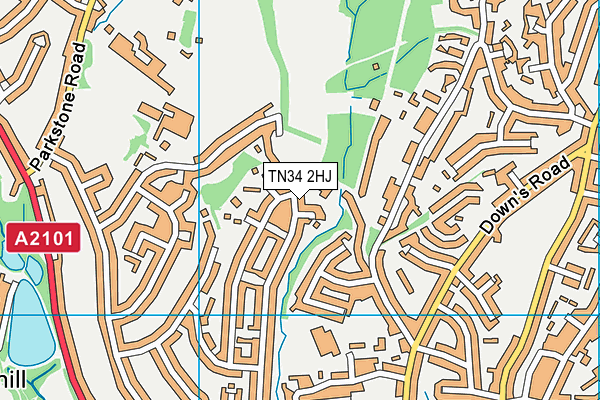 TN34 2HJ map - OS VectorMap District (Ordnance Survey)