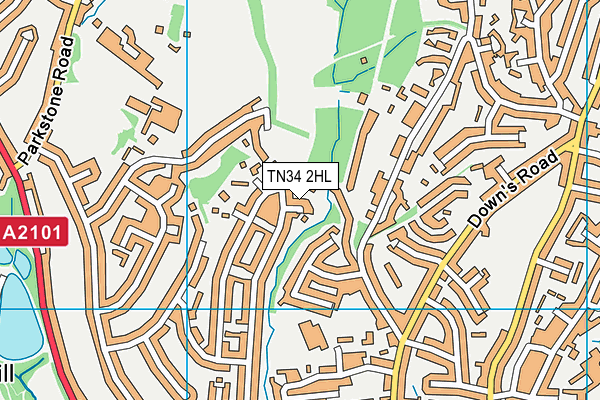 TN34 2HL map - OS VectorMap District (Ordnance Survey)