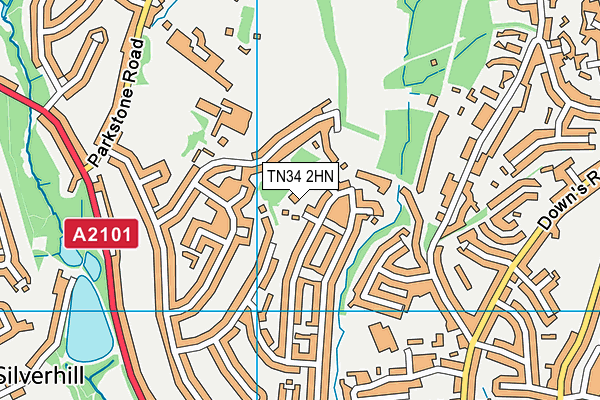 TN34 2HN map - OS VectorMap District (Ordnance Survey)