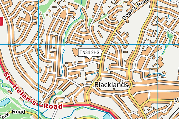 TN34 2HS map - OS VectorMap District (Ordnance Survey)
