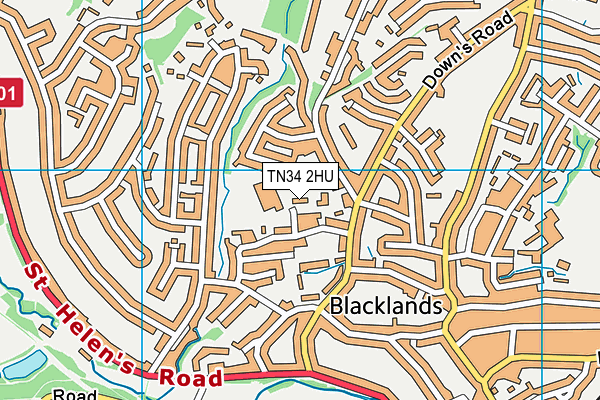 Ark Blacklands Primary Academy map (TN34 2HU) - OS VectorMap District (Ordnance Survey)