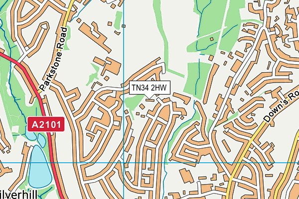 TN34 2HW map - OS VectorMap District (Ordnance Survey)