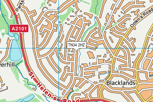 TN34 2HZ map - OS VectorMap District (Ordnance Survey)