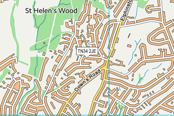 TN34 2JE map - OS VectorMap District (Ordnance Survey)