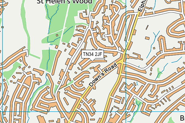 TN34 2JF map - OS VectorMap District (Ordnance Survey)