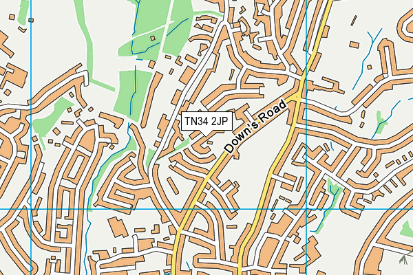TN34 2JP map - OS VectorMap District (Ordnance Survey)