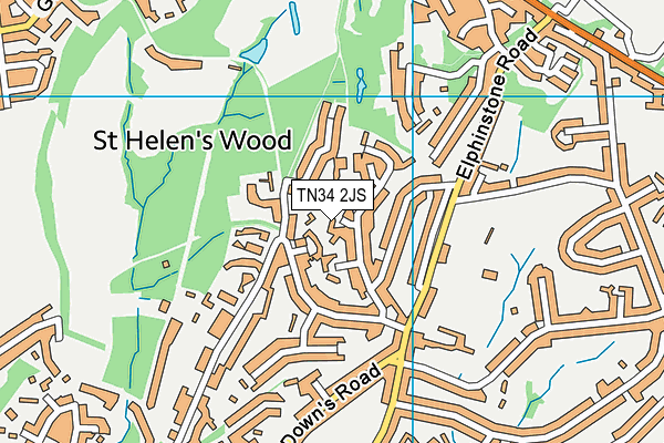 TN34 2JS map - OS VectorMap District (Ordnance Survey)