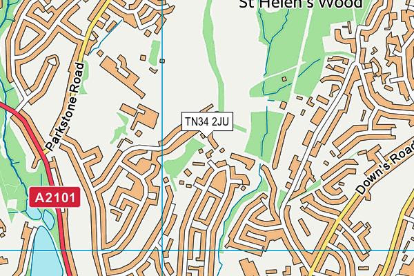 TN34 2JU map - OS VectorMap District (Ordnance Survey)
