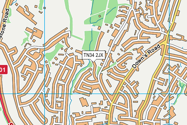 TN34 2JX map - OS VectorMap District (Ordnance Survey)