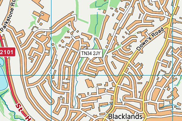 TN34 2JY map - OS VectorMap District (Ordnance Survey)