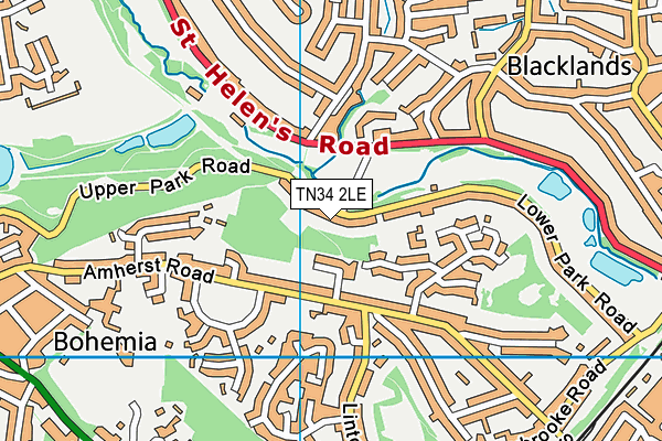 TN34 2LE map - OS VectorMap District (Ordnance Survey)