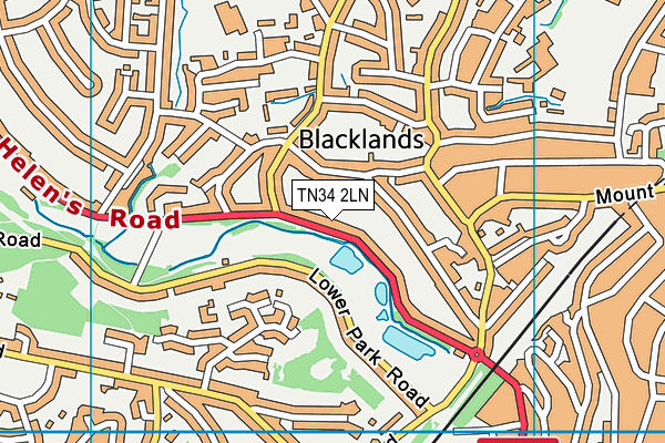 TN34 2LN map - OS VectorMap District (Ordnance Survey)