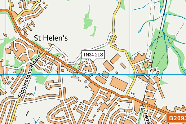 TN34 2LS map - OS VectorMap District (Ordnance Survey)