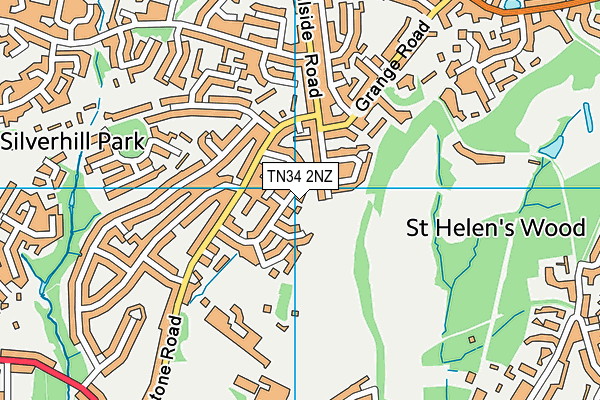 TN34 2NZ map - OS VectorMap District (Ordnance Survey)
