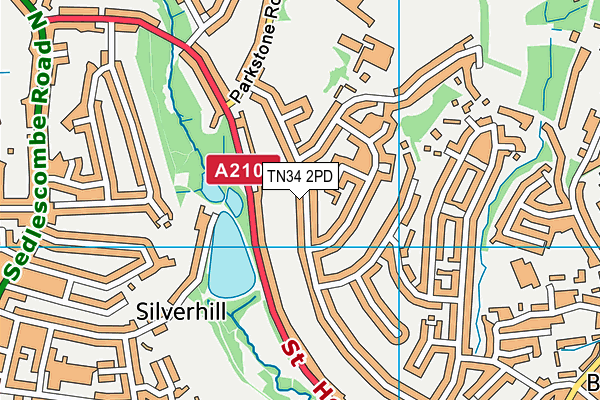 TN34 2PD map - OS VectorMap District (Ordnance Survey)