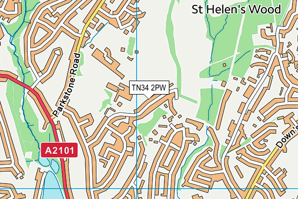 TN34 2PW map - OS VectorMap District (Ordnance Survey)