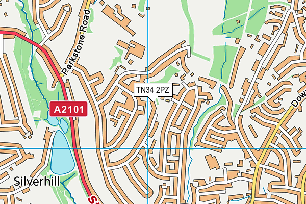 TN34 2PZ map - OS VectorMap District (Ordnance Survey)
