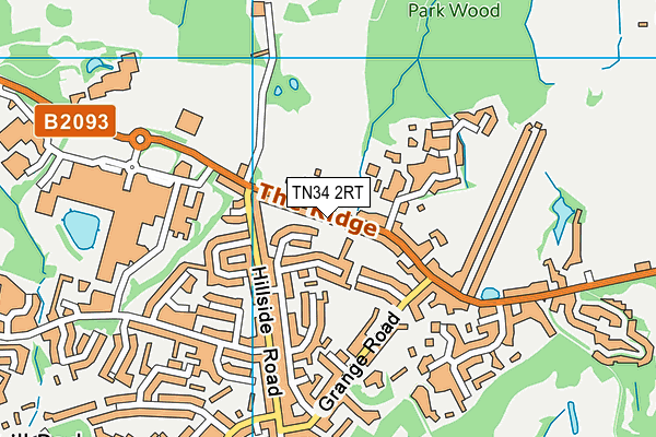 TN34 2RT map - OS VectorMap District (Ordnance Survey)