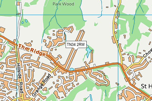 TN34 2RW map - OS VectorMap District (Ordnance Survey)