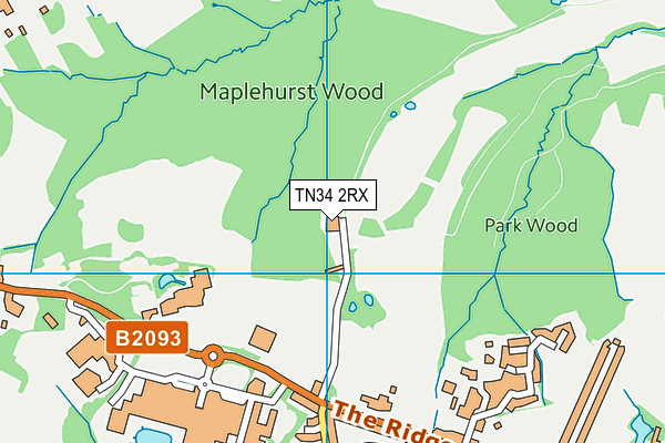 TN34 2RX map - OS VectorMap District (Ordnance Survey)