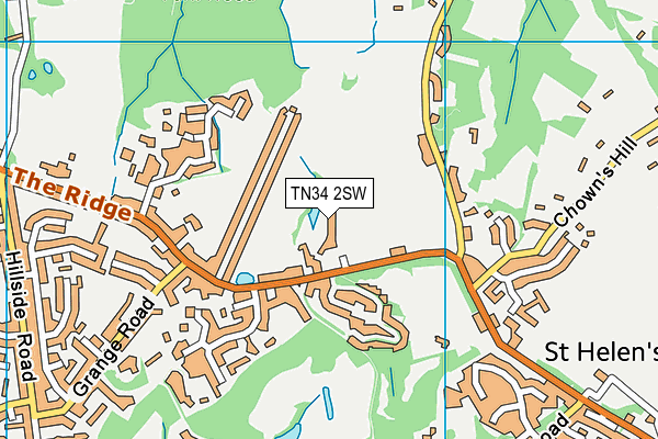 Sandhurst Recreation Ground map (TN34 2SW) - OS VectorMap District (Ordnance Survey)